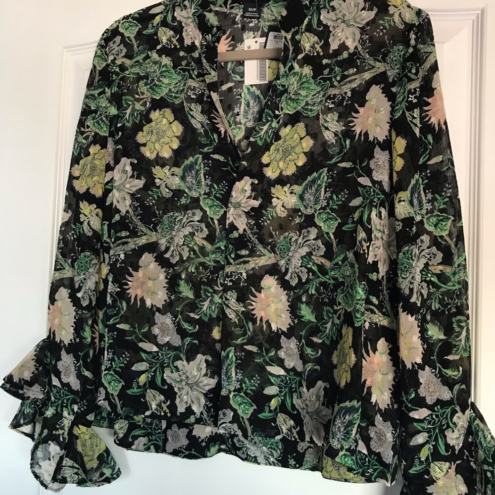 Chiffon/silk sheer blouse